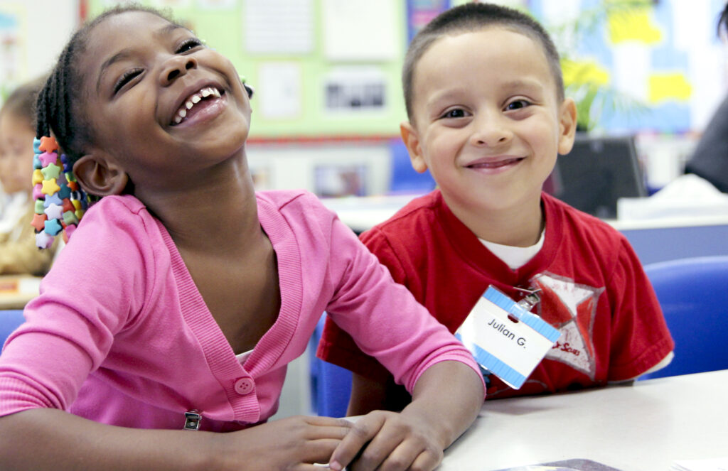 Kids smiling