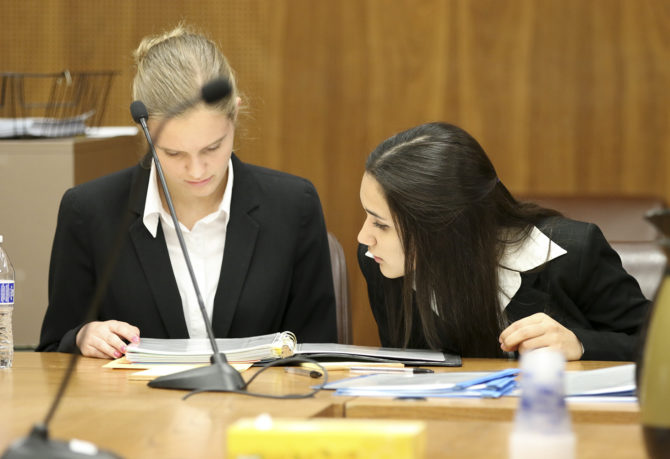 Team in trial during Mock Trial