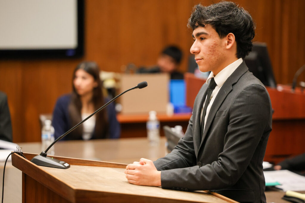 Students participating in the Mock Trial Competition and Award Ceremony.