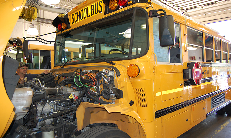 Engine of KCSOS school bus